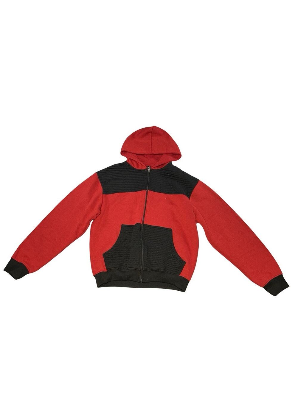 O.S.C Red Black Full Zip Hoodie Sweatshirt Men’s XL Color Block Casual Jacket